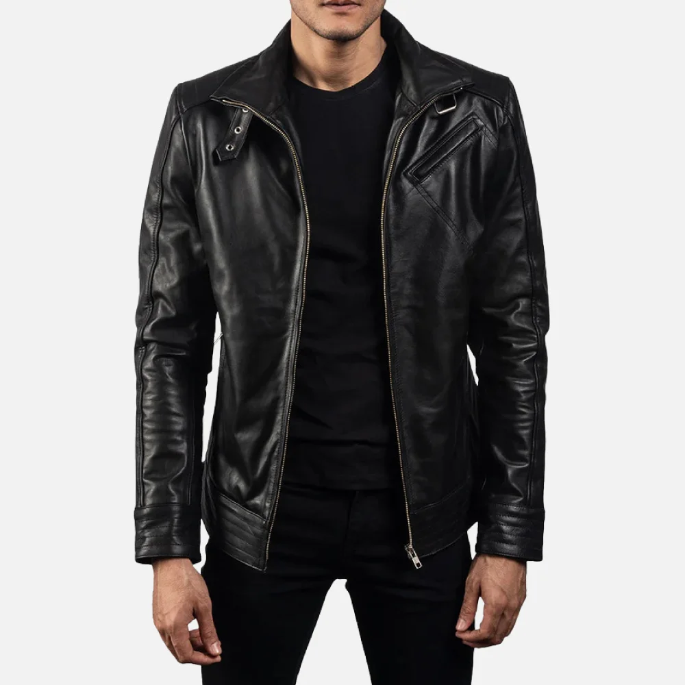 Legacy Black Leather Biker Jacket