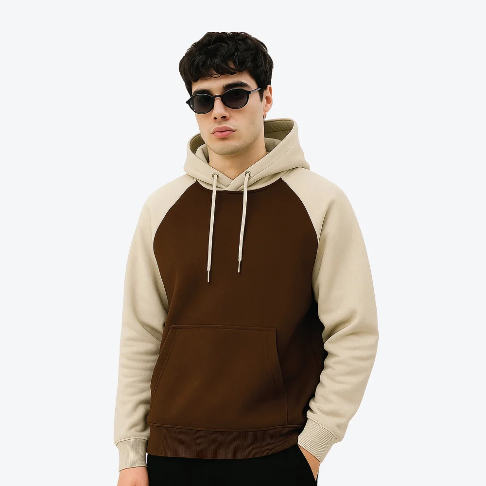 Colorblock Hoodie Full Sleeve Biscuit Sweatshirt