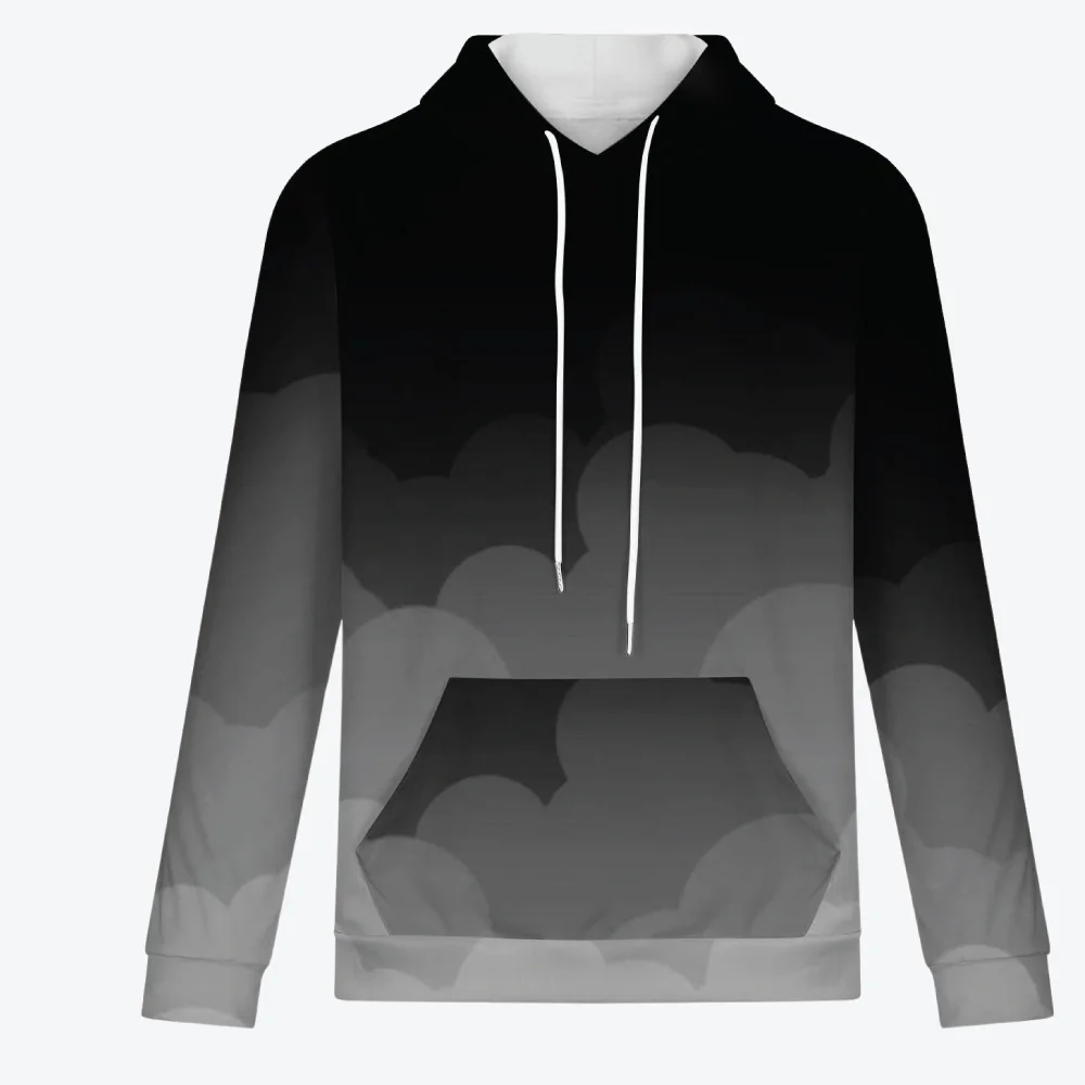 GERsome Sweatshirts for Men Long Sleeve Color Block Pullover Gradient Print Hoodie Sweatshirt with Pocket