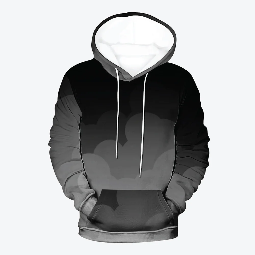 GERsome Sweatshirts for Men Long Sleeve Color Block Pullover Gradient Print Hoodie Sweatshirt with Pocket - Image 2