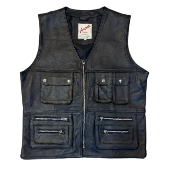 Men's Winter Zipper Sleeveless Motorcycle Vest Coat