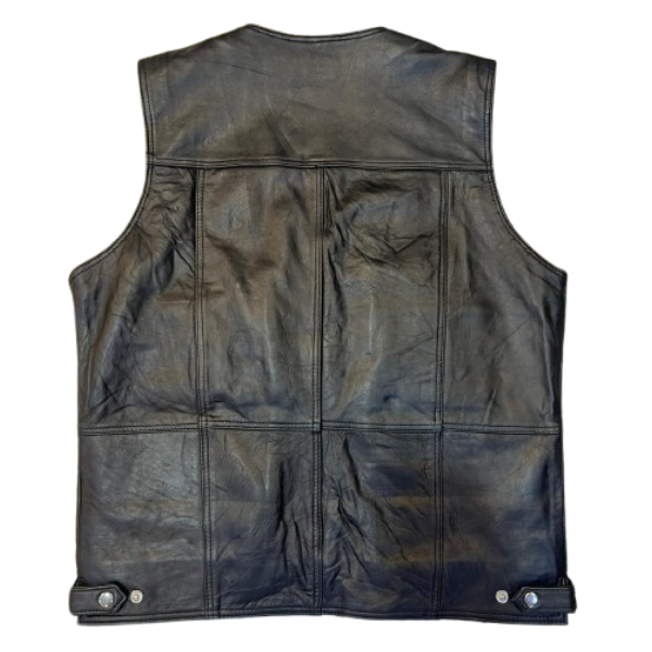 Men's Winter Zipper Sleeveless Motorcycle Vest Coat - Image 2