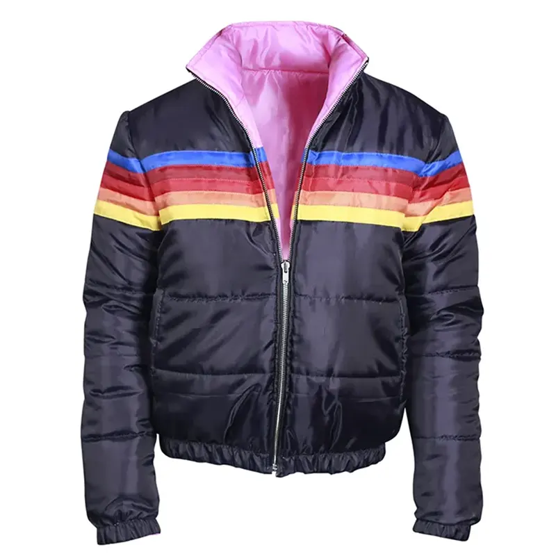 Aviator Nation Two in One Pink Black Puffer Jacket - Image 10