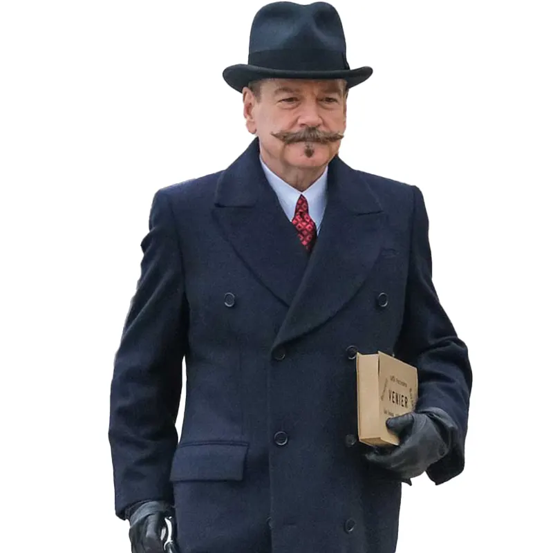 A Haunting In Venice 2023 Blue Trench Coat