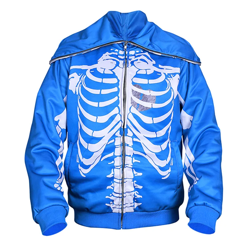 Men’s Skeleton Bones Skull Hooded Sweatshirt - Image 3