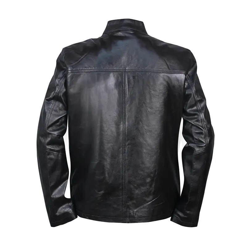 Cafe Racer Black Menβs Leather Jacket - Image 2