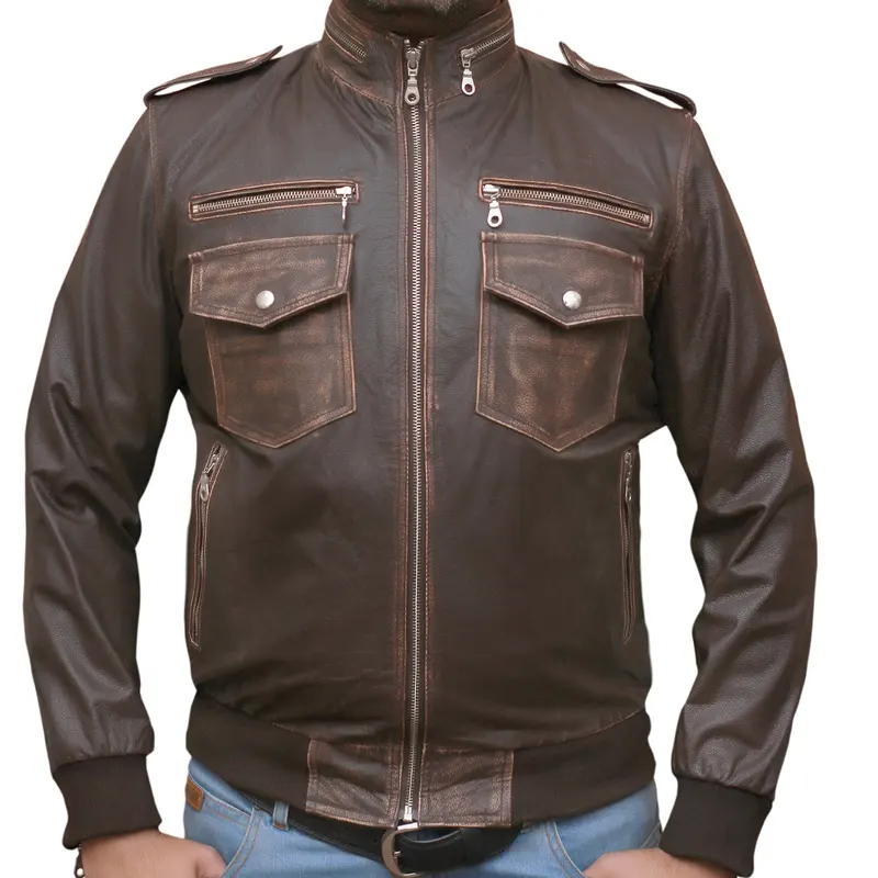 Brown Biker Leather Jacket