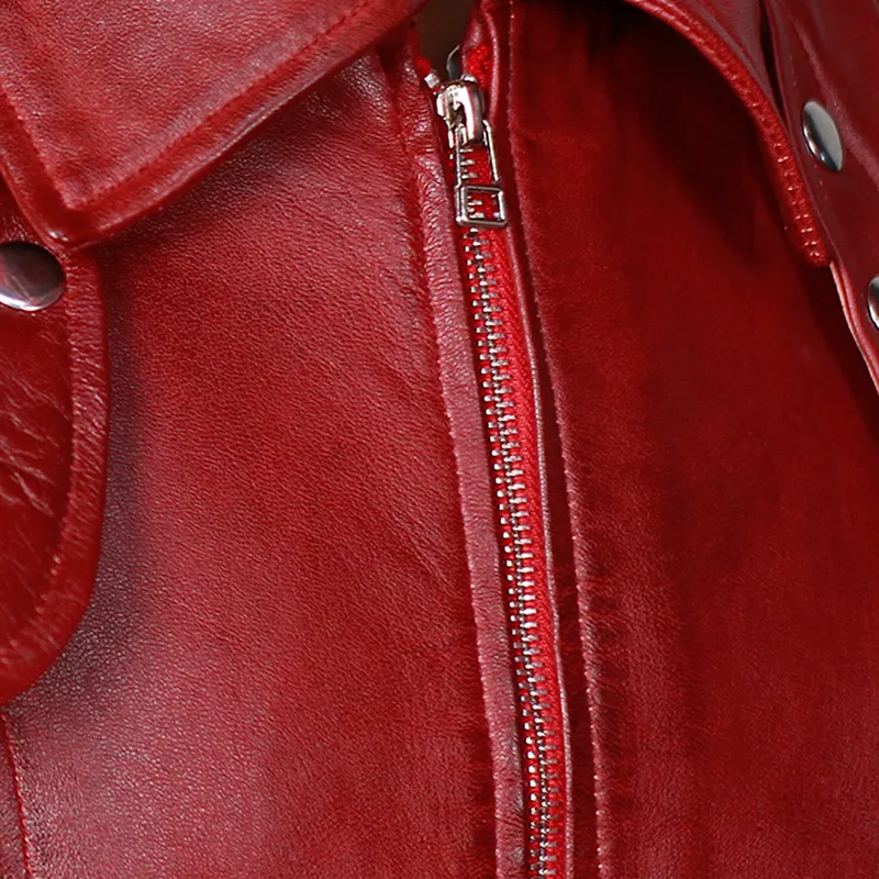Mars Maroon Leather Coat - Image 5
