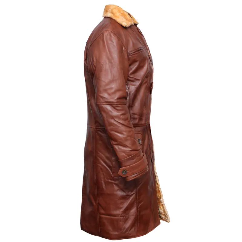 Men's Tom Hardy Bane Leather Trench Coat - Image 3