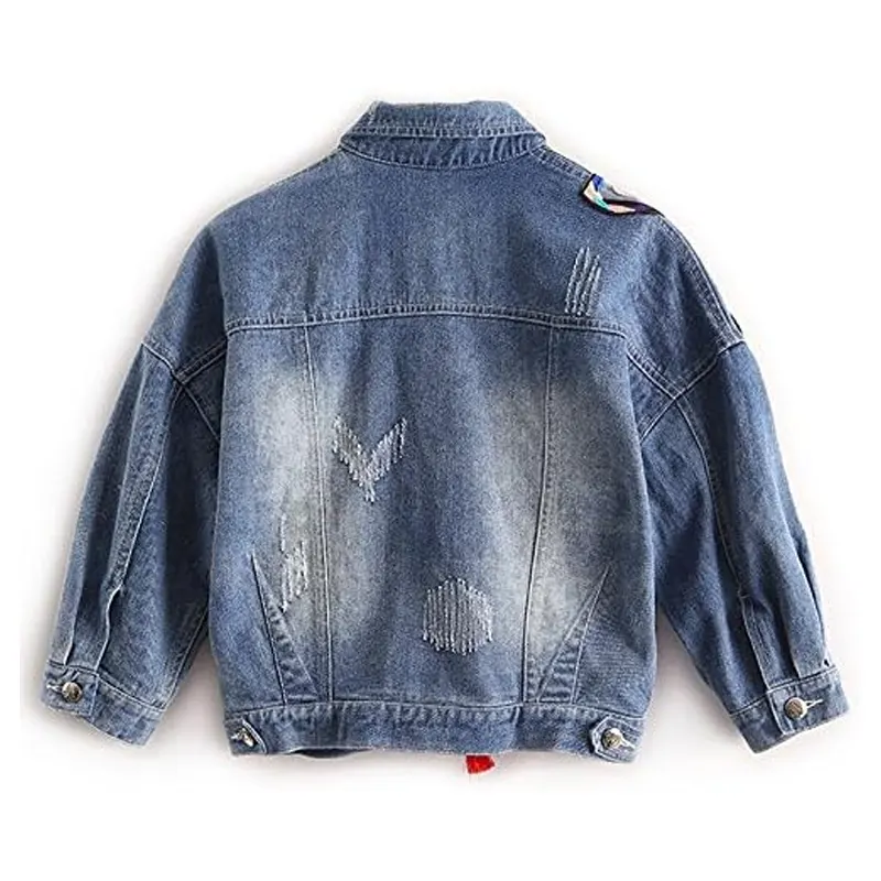 Colorful Butterfly Embroidery Jean Jacket - Image 2