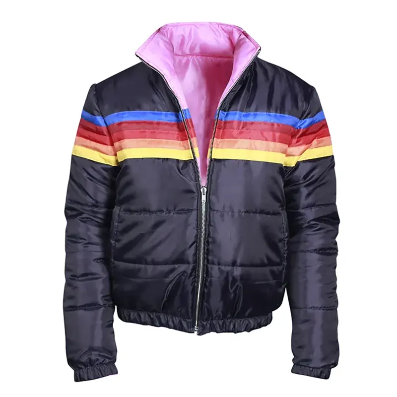 Aviator Nation Two in One Pink Black Puffer Jacket - Image 13