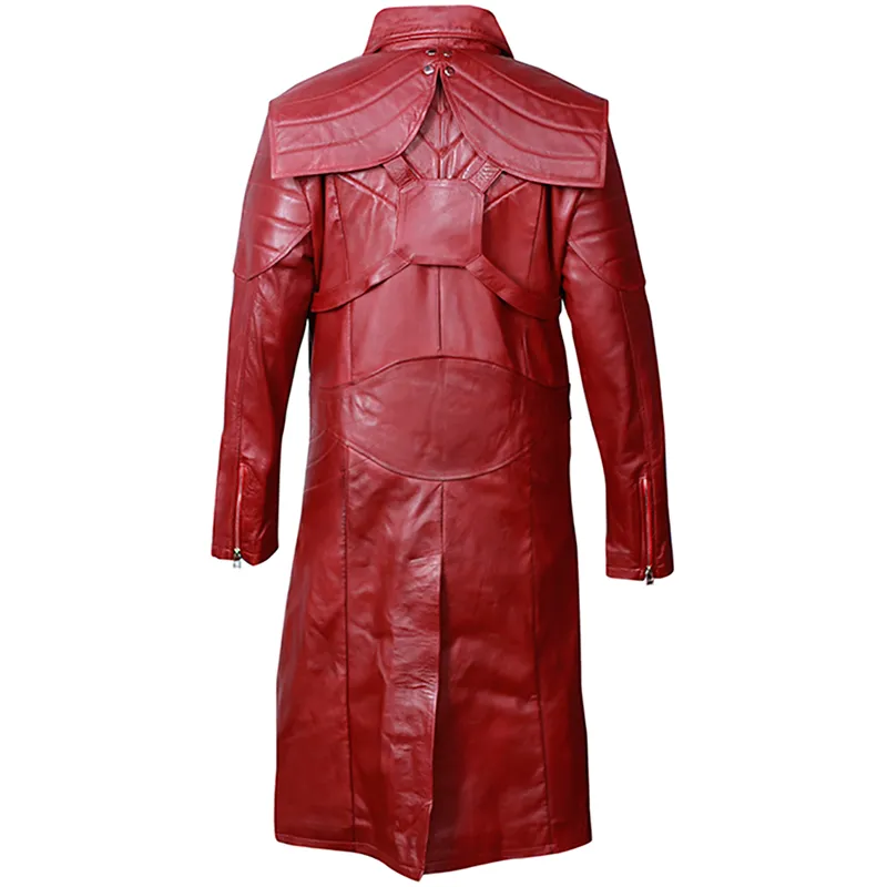 Mars Maroon Leather Coat - Image 2