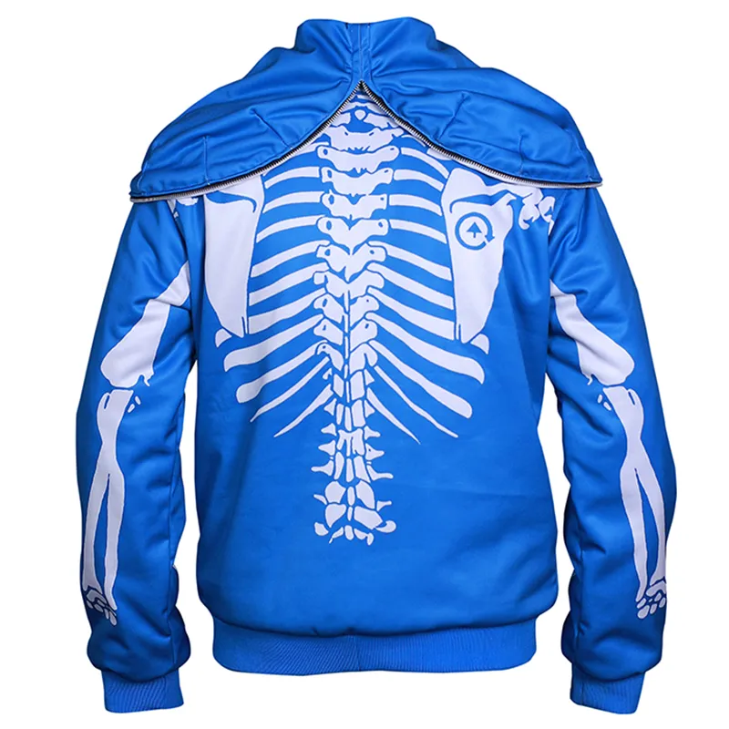 Men’s Skeleton Bones Skull Hooded Sweatshirt - Image 5