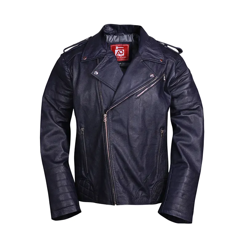 Men’s Casual Biker Black Leather Jacket