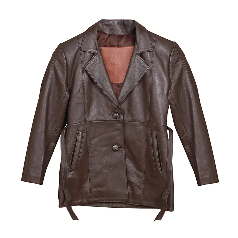 Men’s Chocolate Brown Genuine Leather Blazer