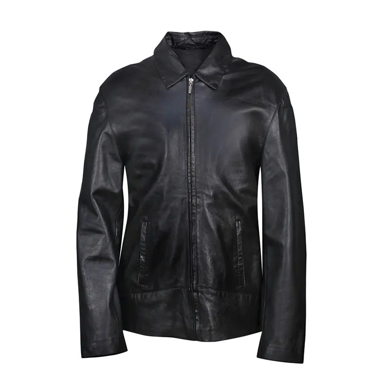 Men’s Classic Zipped Biker Leather Jacket