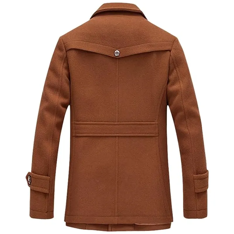 Single Breasted Wool Brown Overcoat - Image 2