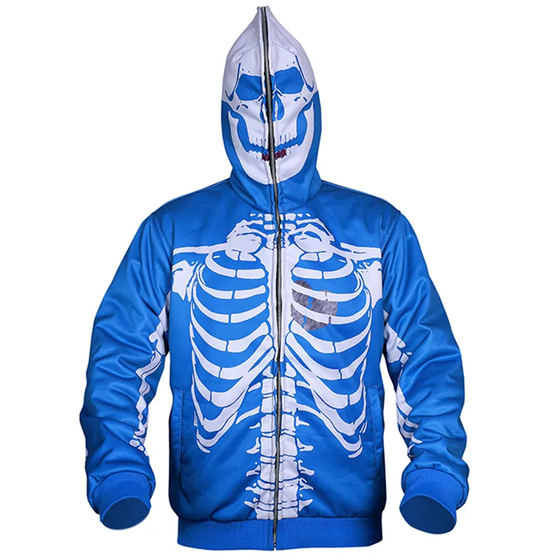 Men’s Skeleton Bones Skull Hooded Sweatshirt