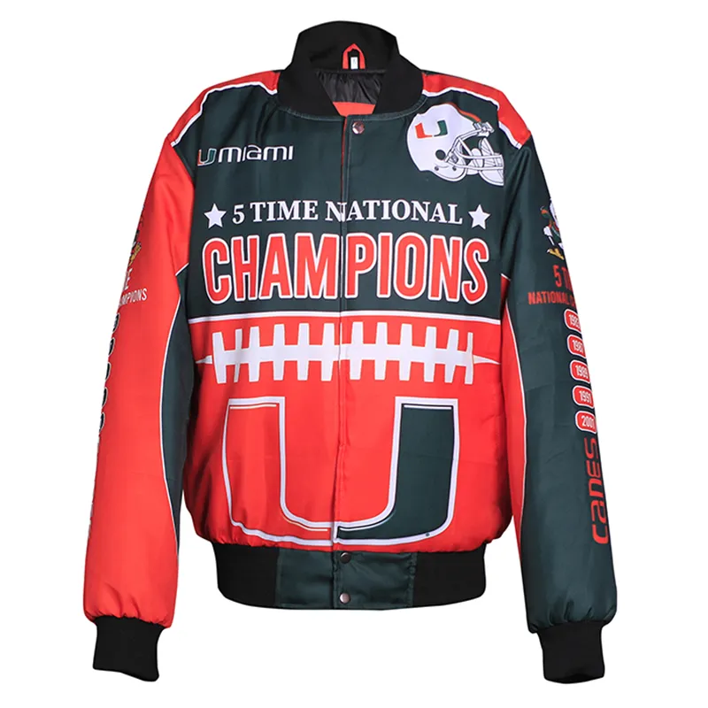 Miami Hurricanes 5-Time National Champions Football Jacket