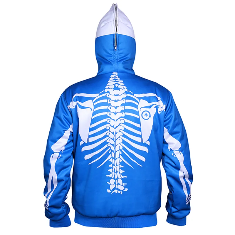 Men’s Skeleton Bones Skull Hooded Sweatshirt - Image 6