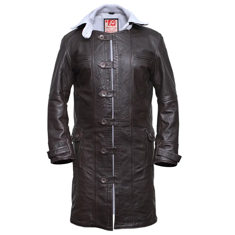 Men's Tom Hardy Bane Leather Trench Coat - Image 2