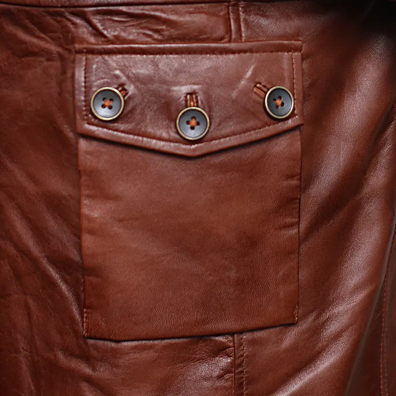 Men's Tom Hardy Bane Leather Trench Coat - Image 9