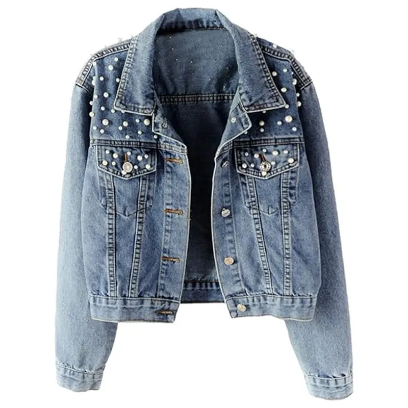 Women Embroidered Pearls Beading Jacket